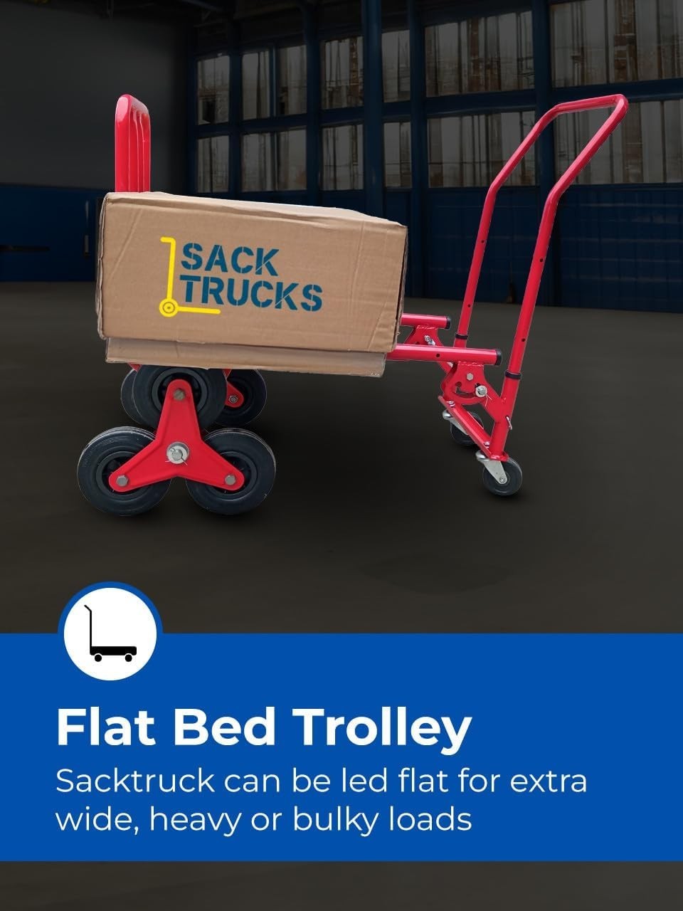 2 in 1 Stair Climbing Hand Truck 150kg Tri Wheel Sack Barrow Trolley