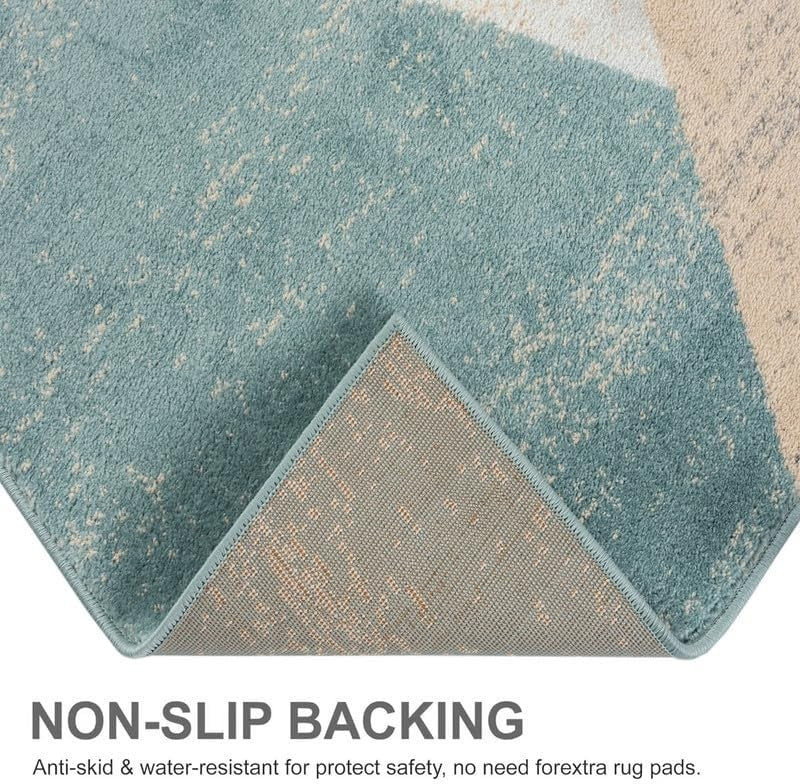 Modern Geometric Rug 120x170cm Washable Non Slip Fluffy Indoor Area Carpet