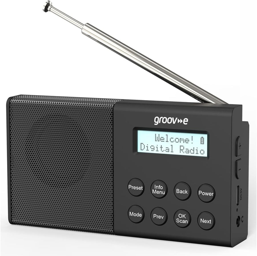 Rechargeable DAB FM Radio Bluetooth Alarm LCD 80 Presets