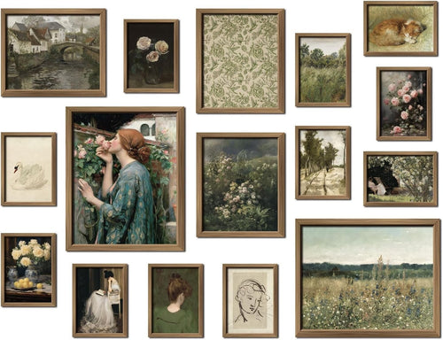Vintage French Country Wall Art 16pc 11x14in Gallery Poster Set