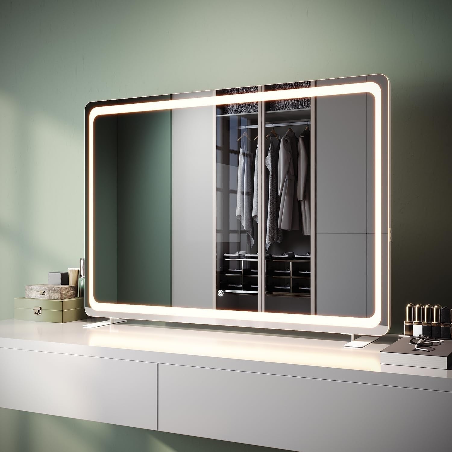 Lighted Vanity Mirror 100x70cm | 3 Color Dimmable LED | Touch Control