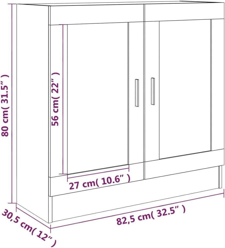 Oak Bookcase Cabinet with Glass Doors Storage Shelf DVD CD Organizer