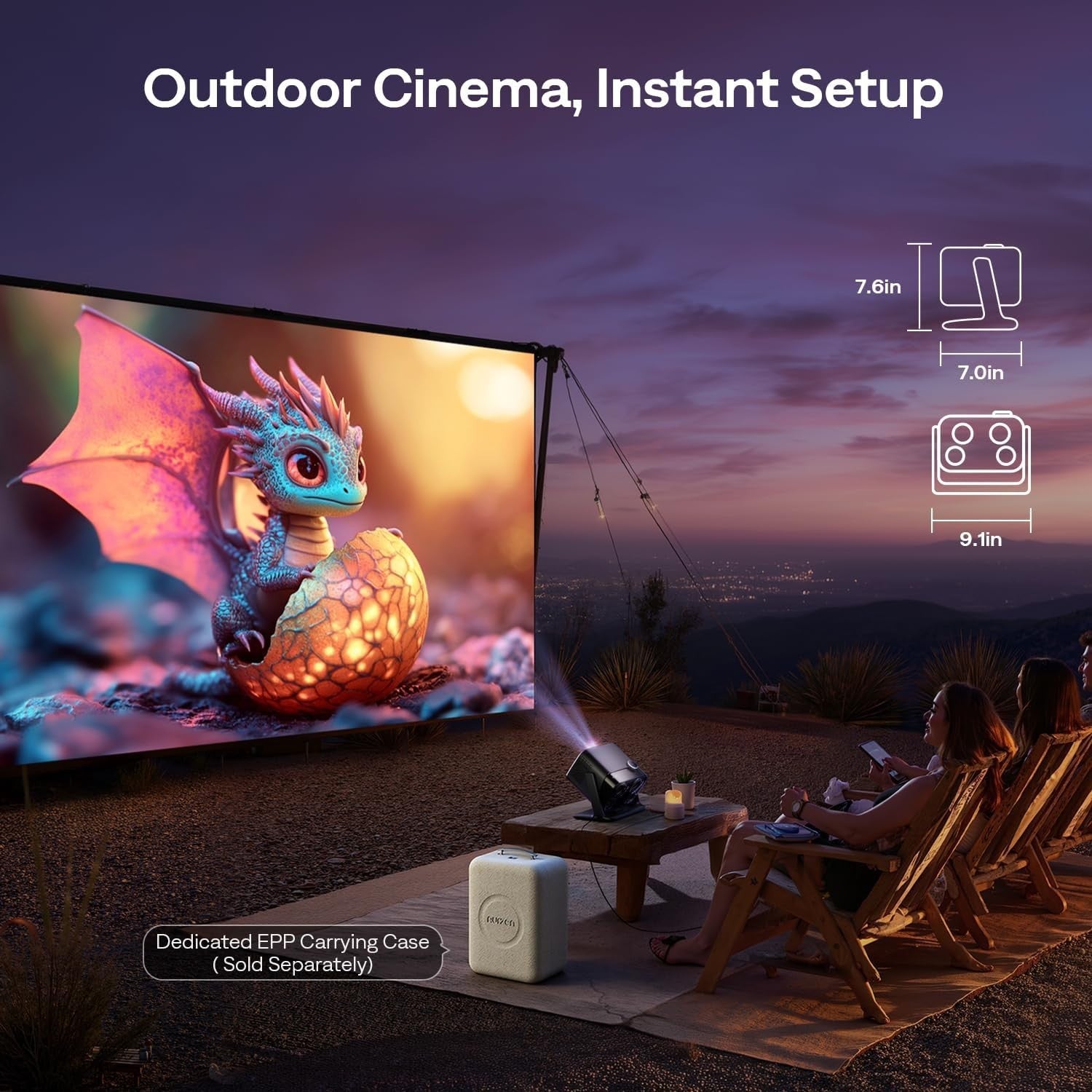 Google TV Mini Projector 1080P 500 ANSI Dolby 20W WiFi Bluetooth 4K