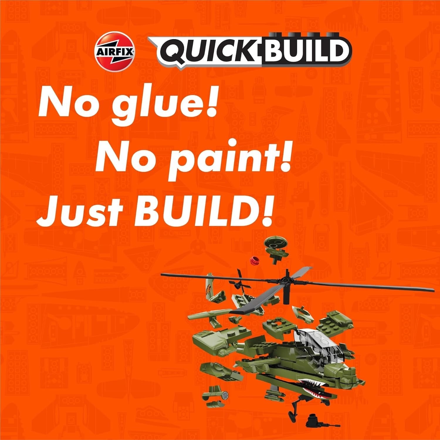 Apache Helicopter Snap Build Kit Kids 6+ Military Toy Plane Model RAF Gift