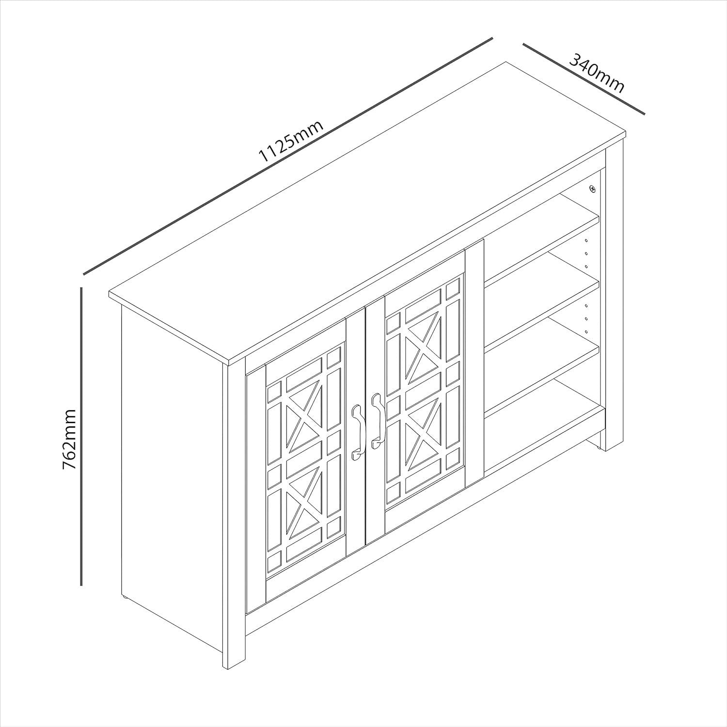 Modern 16 Pair Shoe Cabinet Dusty Grey Oak | 2 Door Storage with Shelves