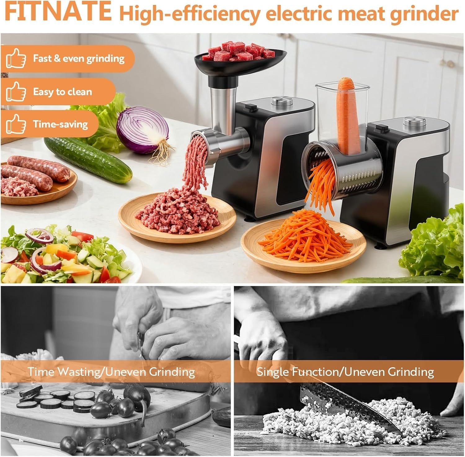 4 in 1 Electric Meat Grinder Sausage Maker Cheese Grater Mincer