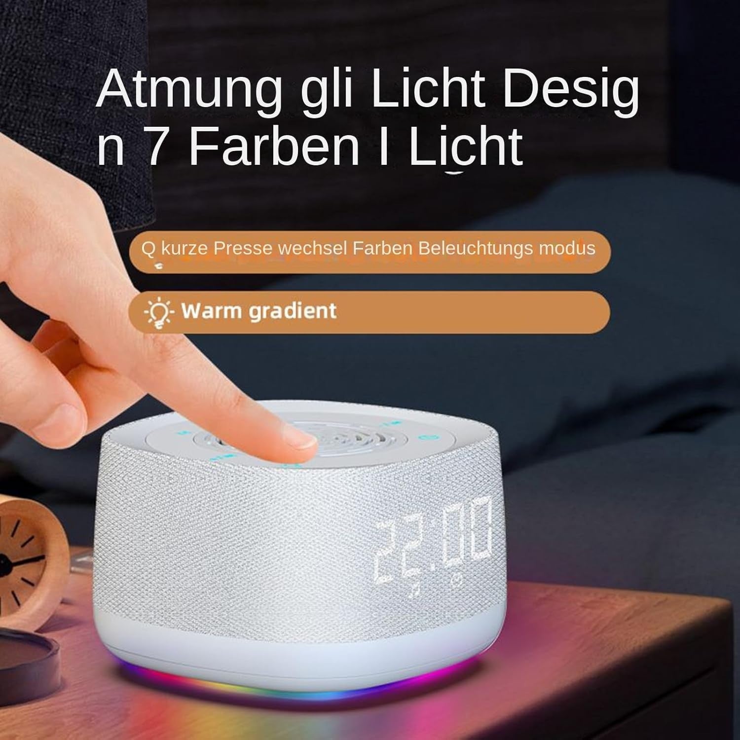 Portable White Noise Machine with Night Light & Bluetooth Sleep Aid