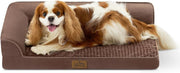 Small Orthopedic Dog Bed L Shape Sofa Washable Anti Slip Brown
