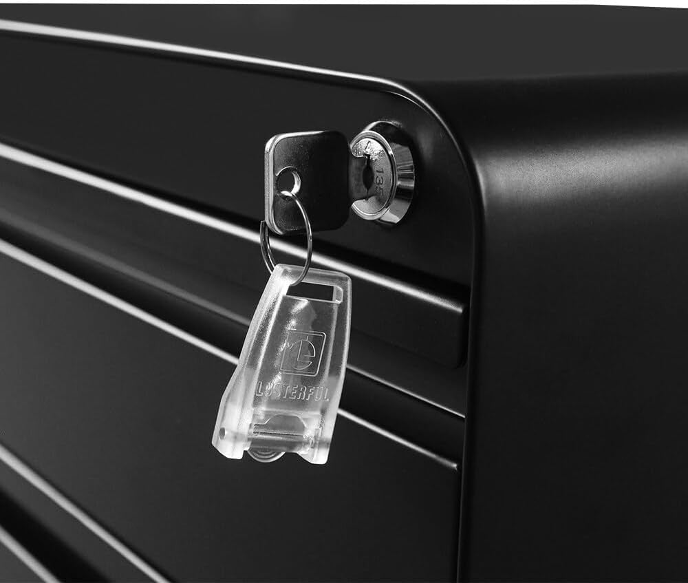 Black Mobile Metal Filing Cabinet 3 Drawer Printer Stand