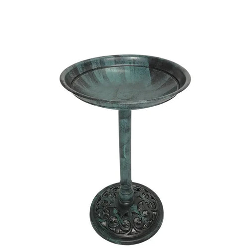 40cm Resin Bird Bath Outdoor Garden Feature – Verdi Green Weatherproof