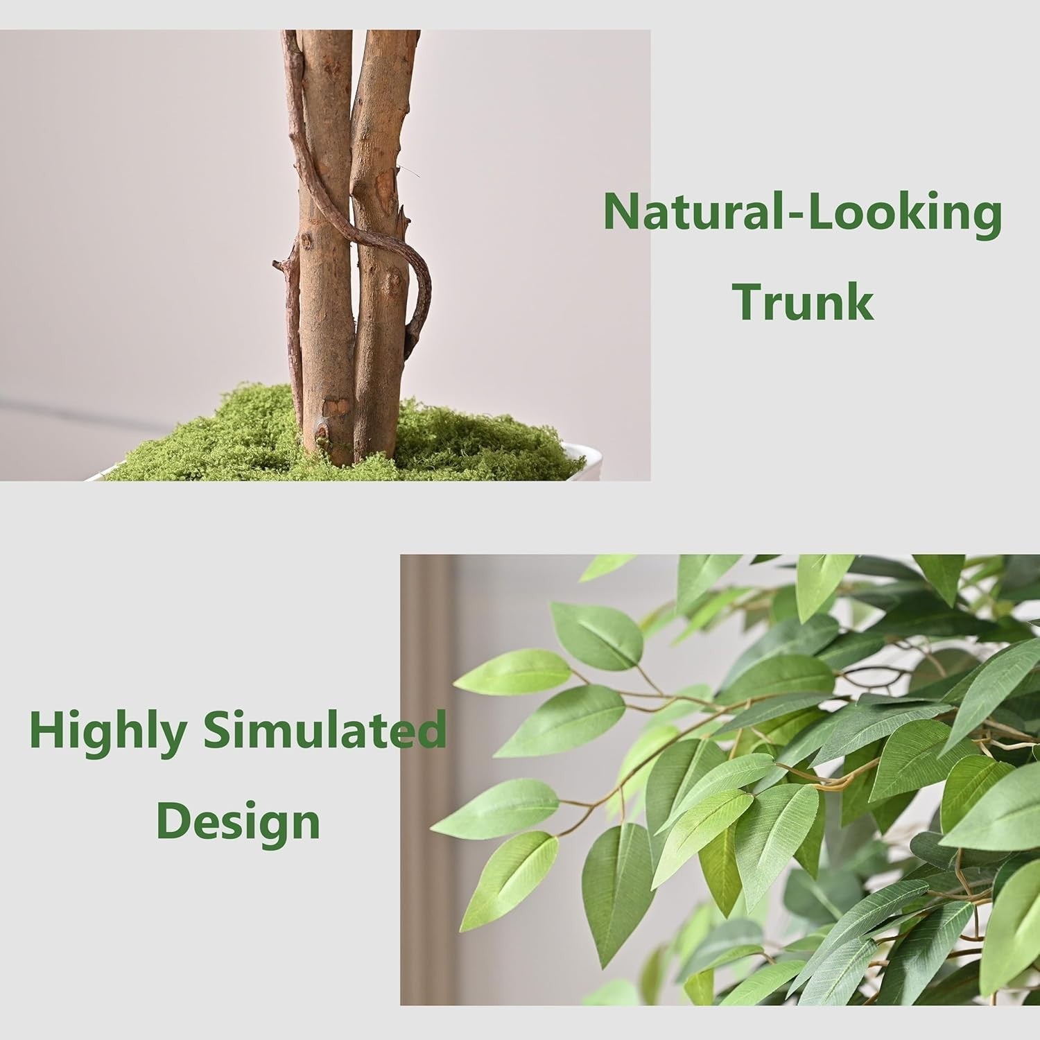 180cm Artificial Ficus Tree in Pot Lush Green Tall Lifelike Indoor Decoration