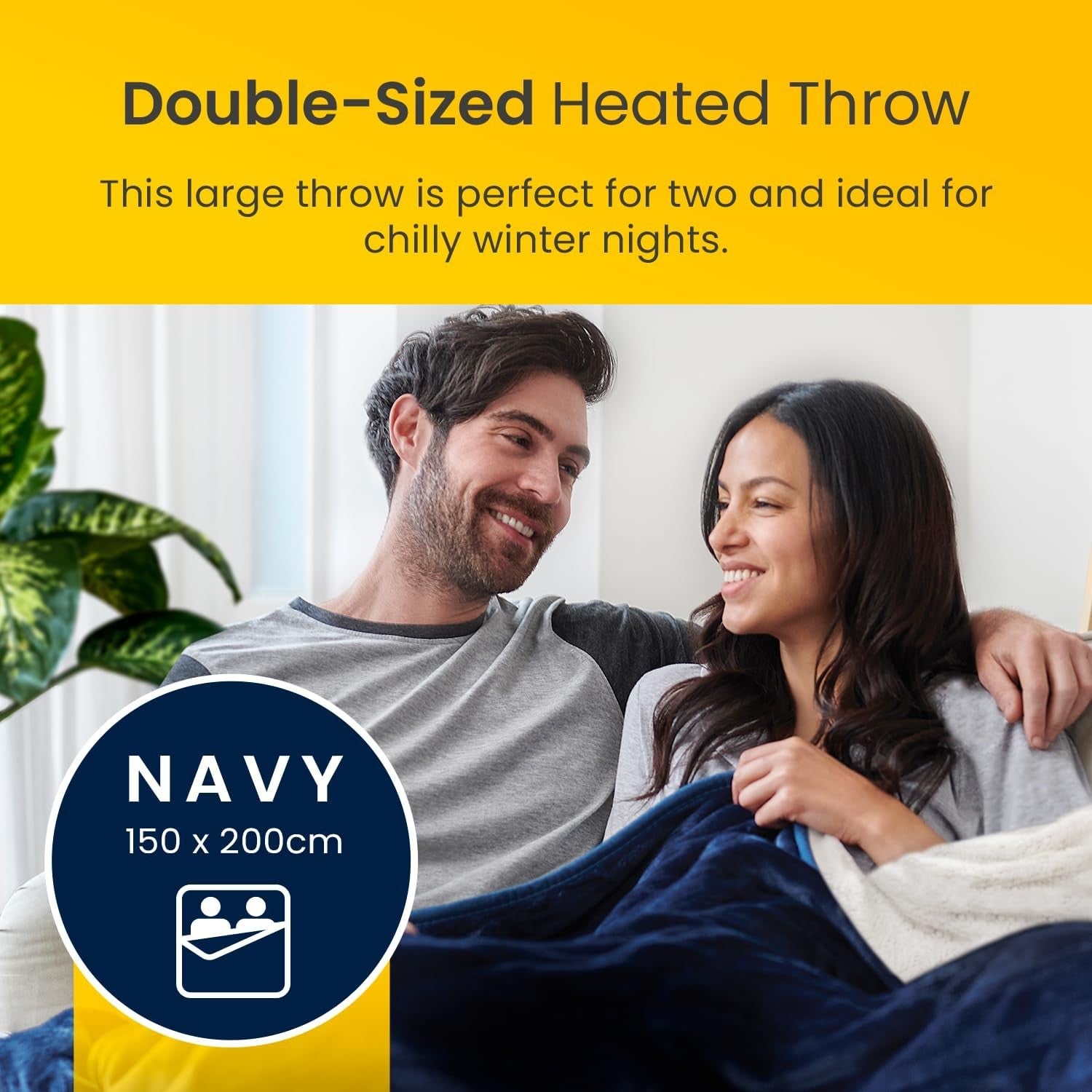 Electric Heated Throw Double Sherpa Fleece 10 Heat Levels Remote 200x150cm