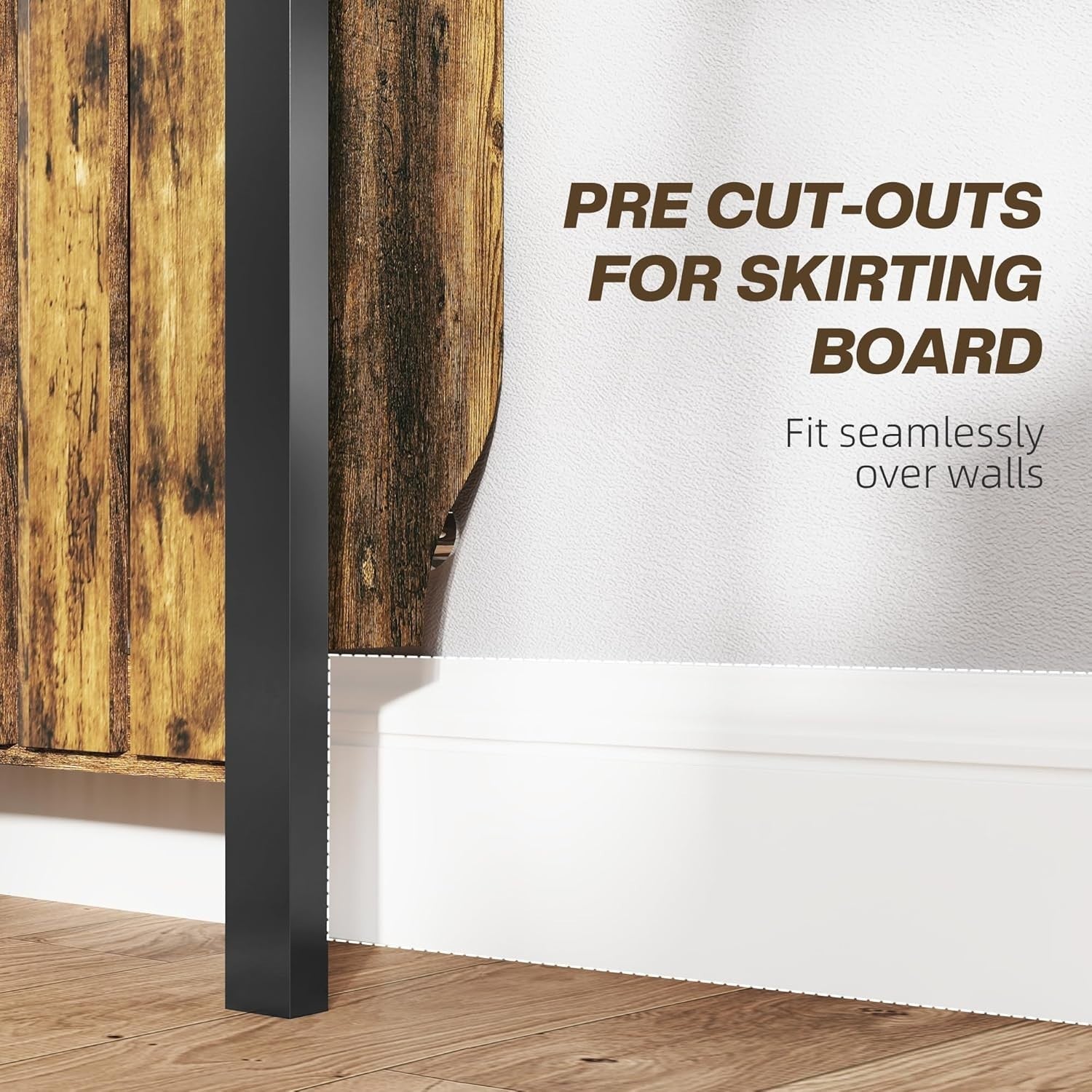 Rustic Brown Radiator Cover with Drawers Industrial Wood Cabinet 119x93cm