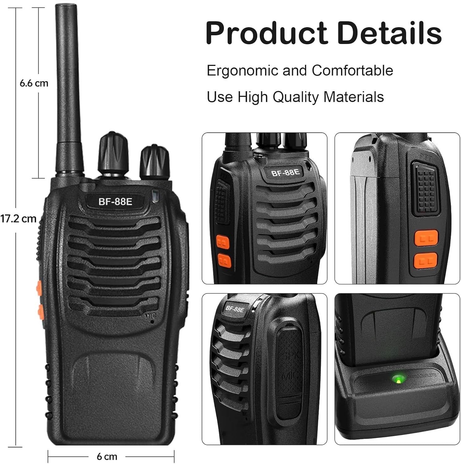Long Range Walkie Talkies 2PCS Rechargeable 16CH VOX 2 Way Radios