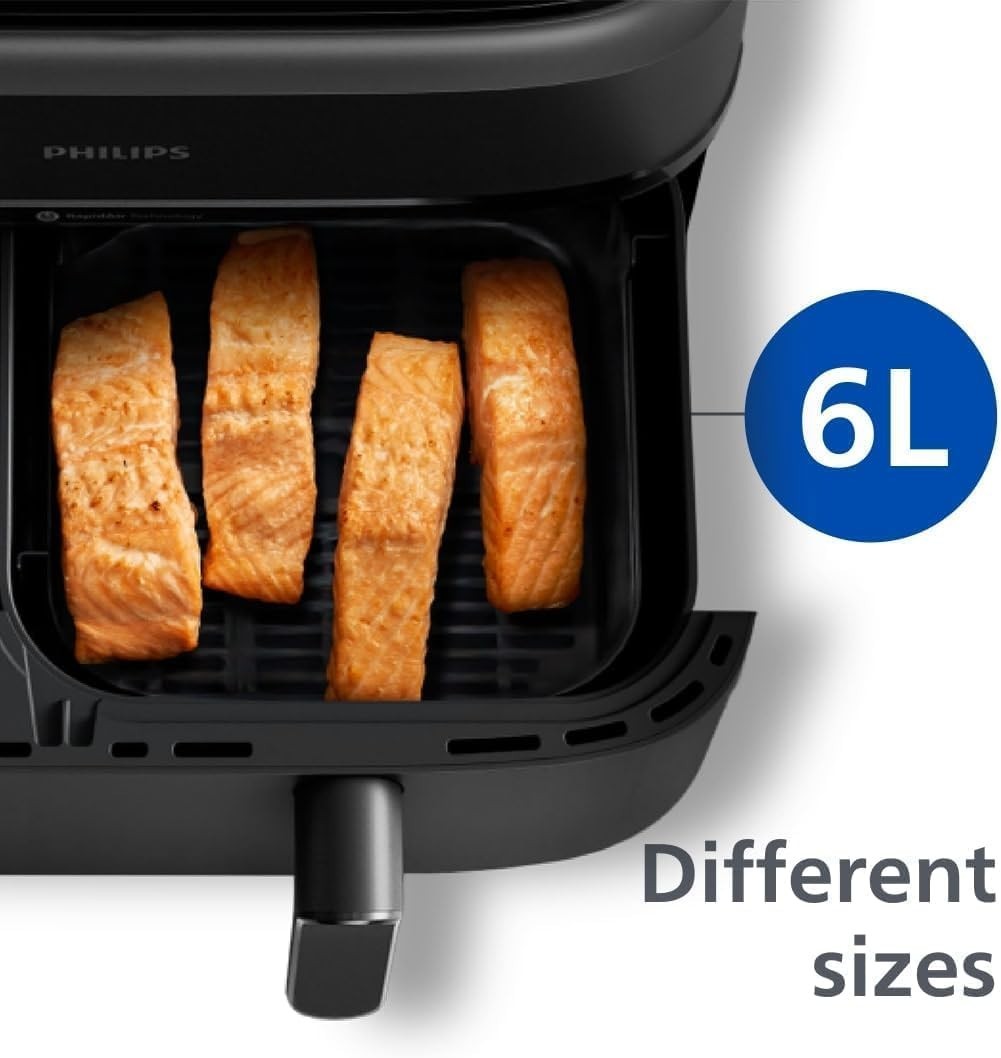 Dual Basket Air Fryer 9L 2 Drawer 13-in-1 RapidAir Extra Crisp Low-Fat Digital