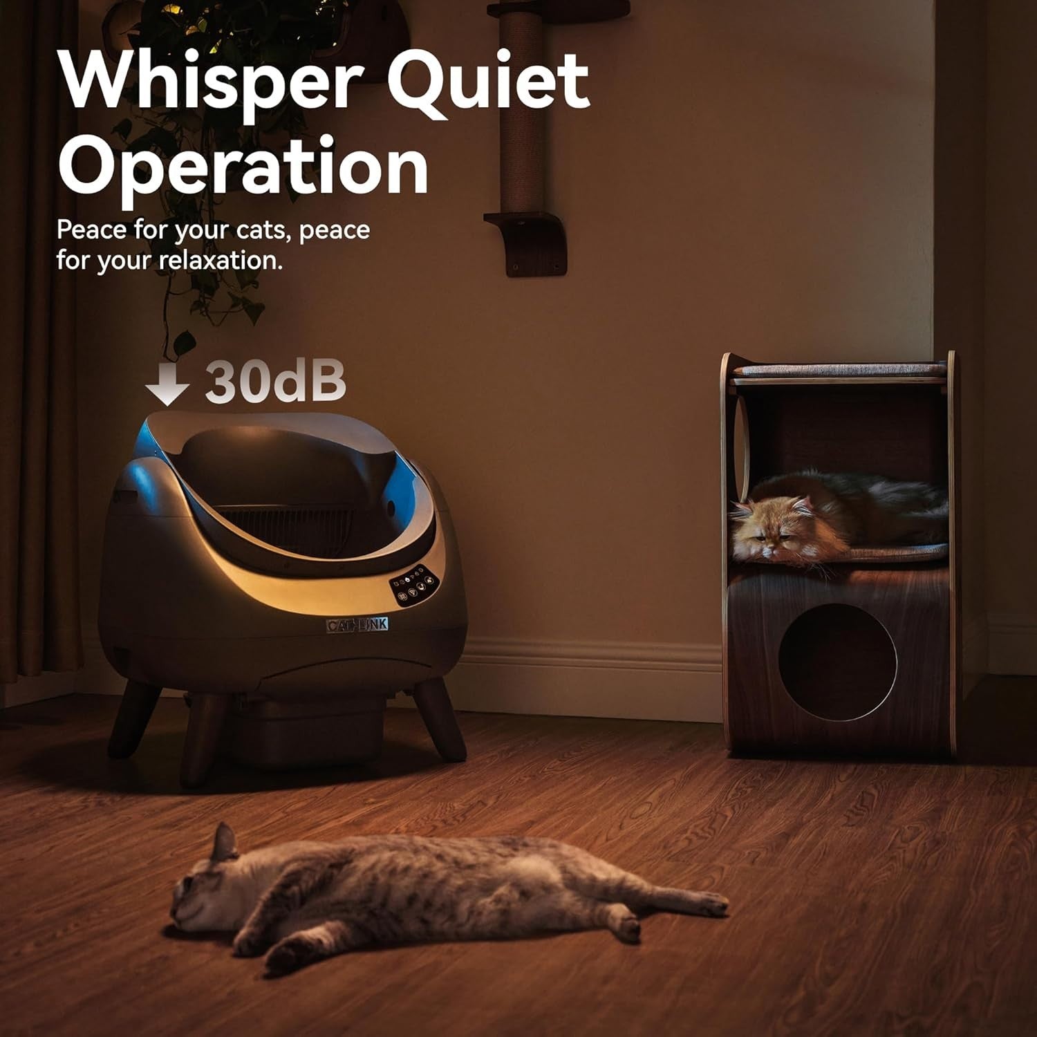 Self Cleaning Cat Litter Box APP Control Health Monitor Open Top XL