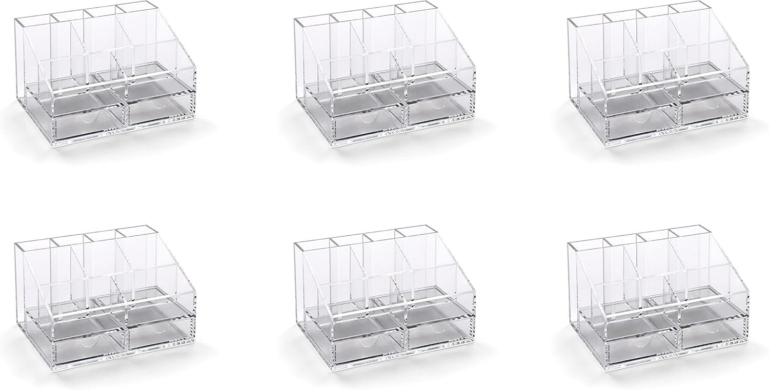 Clear Desk Organiser 9 Compartments + 2 Drawers – Office & Home Storage