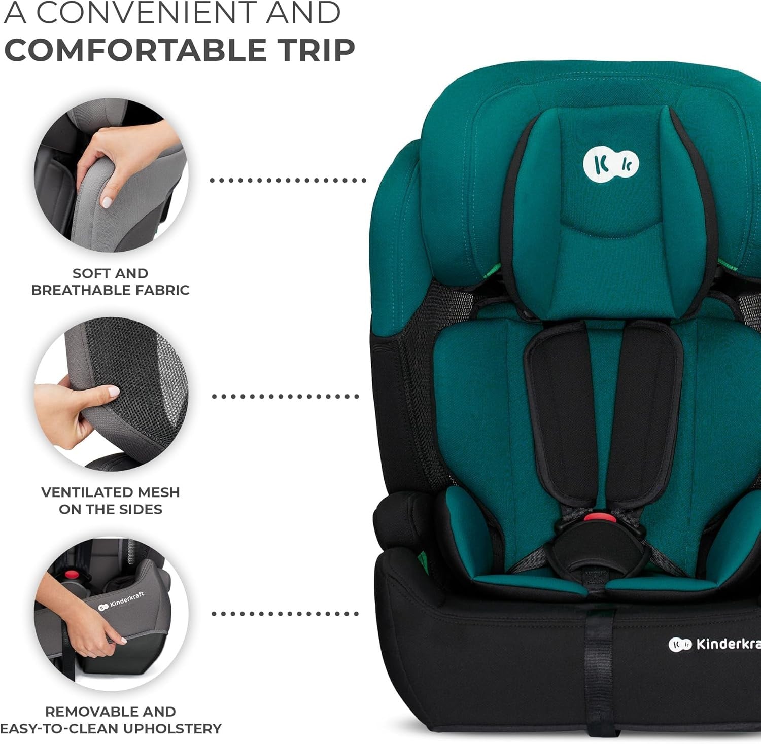 i-Size R129 Group 1/2/3 Child Car 5-Point Harness 76–150cm