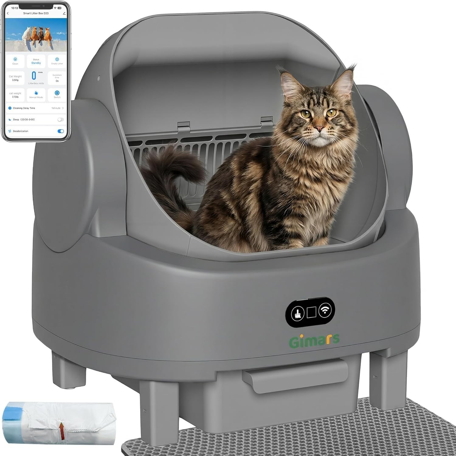XXXL Self Cleaning Cat Litter Box App Control Open Top Auto Multi Cat