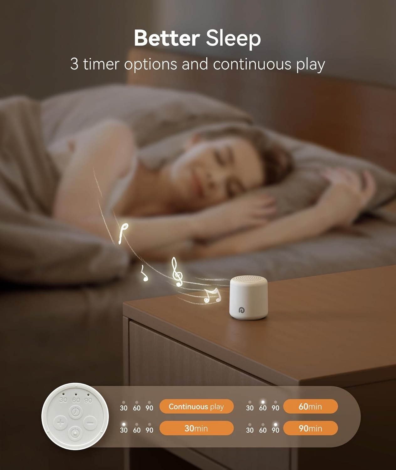 Portable White Noise Machine for Baby & Adults – 16 Soothing Sounds, Travel