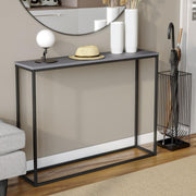 Modern Grey Wooden Console Table with Metal Legs - Slim Hallway Table 24x100x75c