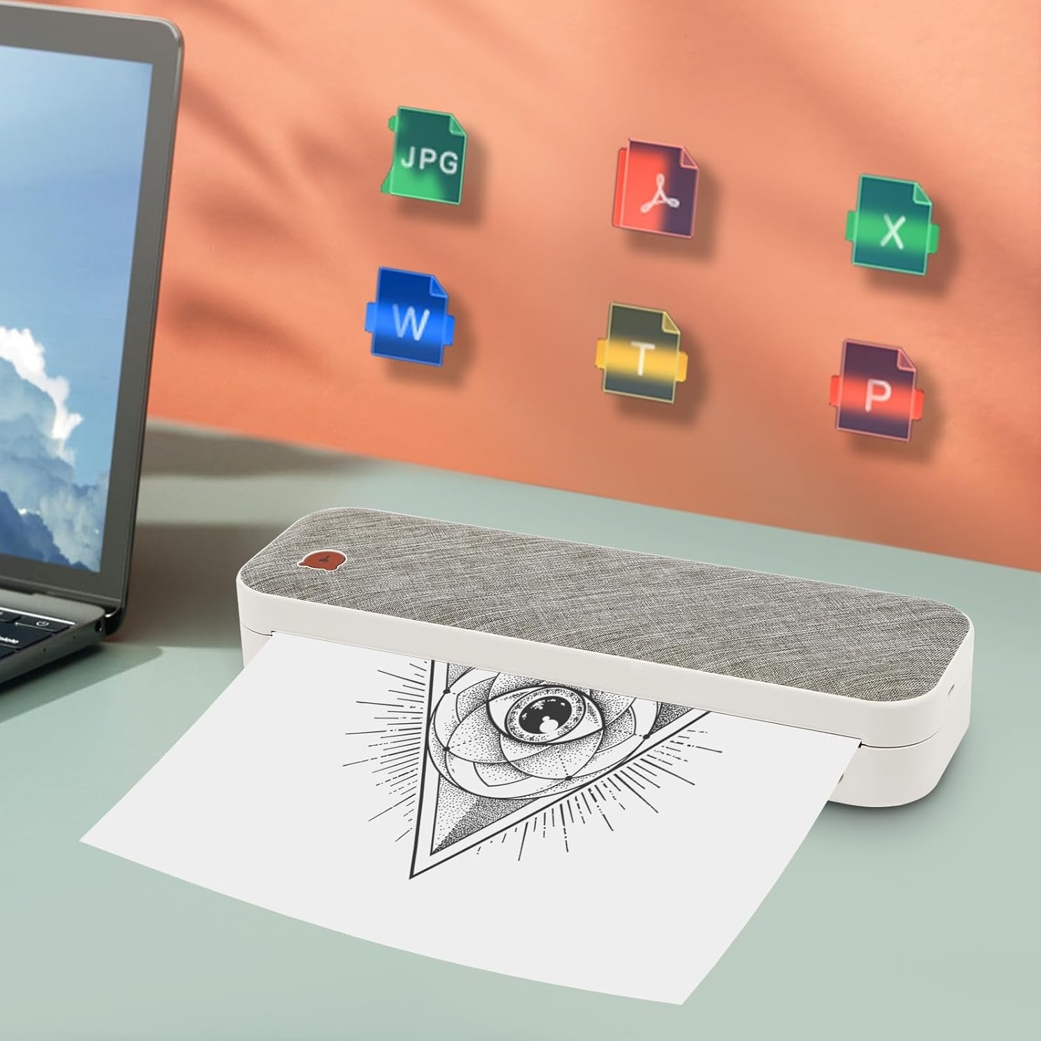 Portable A4 Thermal Printer – Wireless Bluetooth Inkless Printer