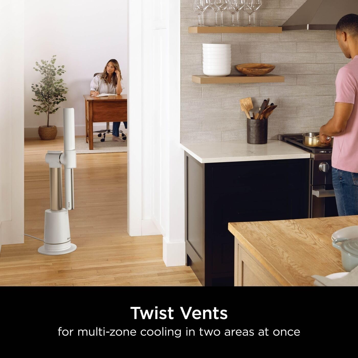 Bladeless Tower Fan White 10-Speed Remote 180° Oscillating Quiet Floor Cooling