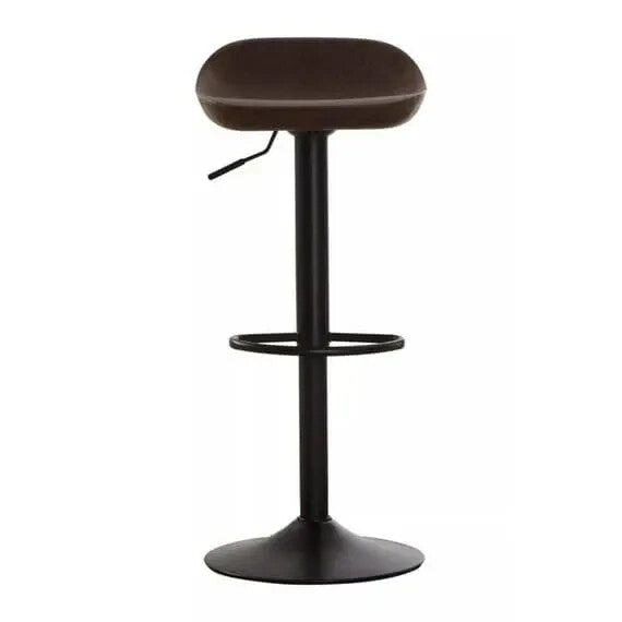 Set of 2 Mocha Bar Stools Faux Leather Swivel Kitchen Chairs with Footrest