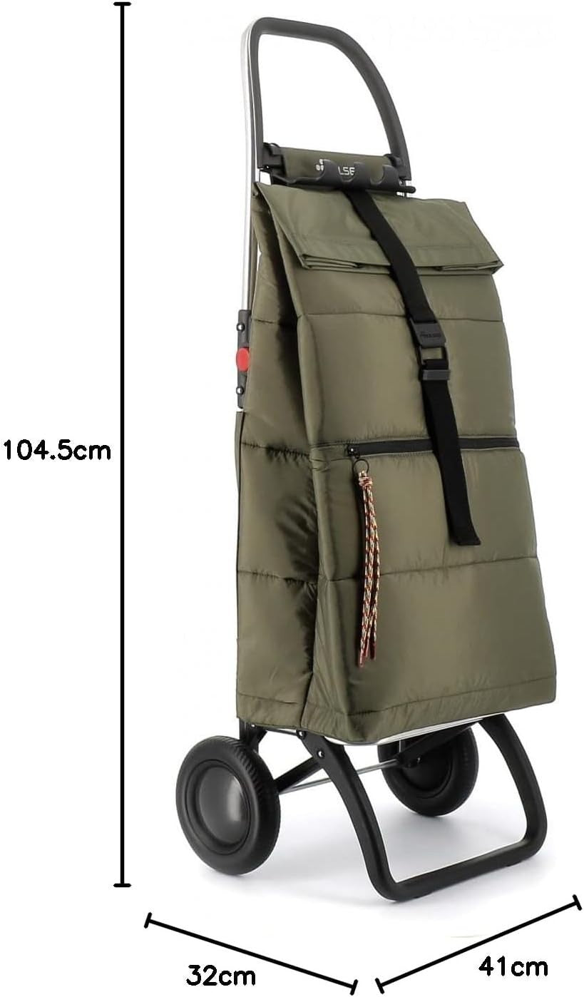 Foldable 2-Wheel Shopping Trolley Aluminium Big Polar Kaki