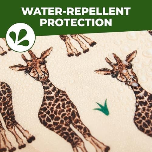 Eco Chic Folding Shopping Trolley with 25L Detachable Tote – Giraffes Beige