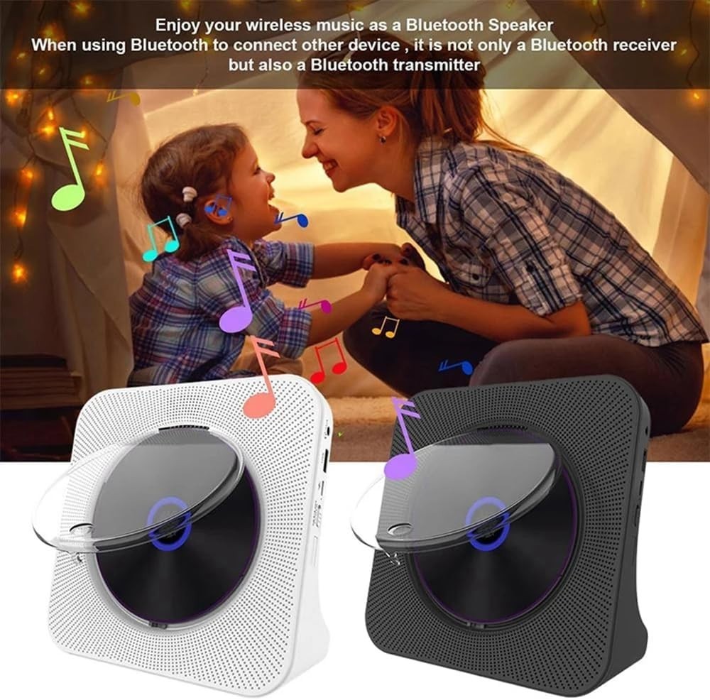 Portable Bluetooth CD Player HiFi Speakers FM Radio USB AUX Remote