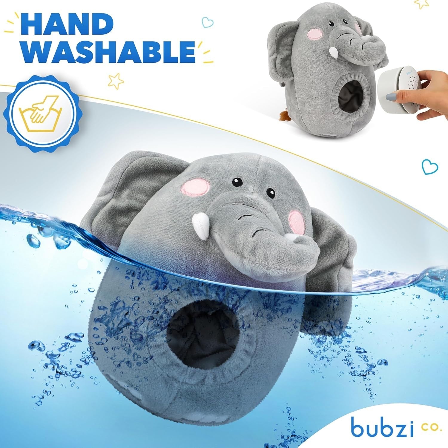 Elephant Baby White Noise Sound Machine with Night Light, Portable Sleep Aid
