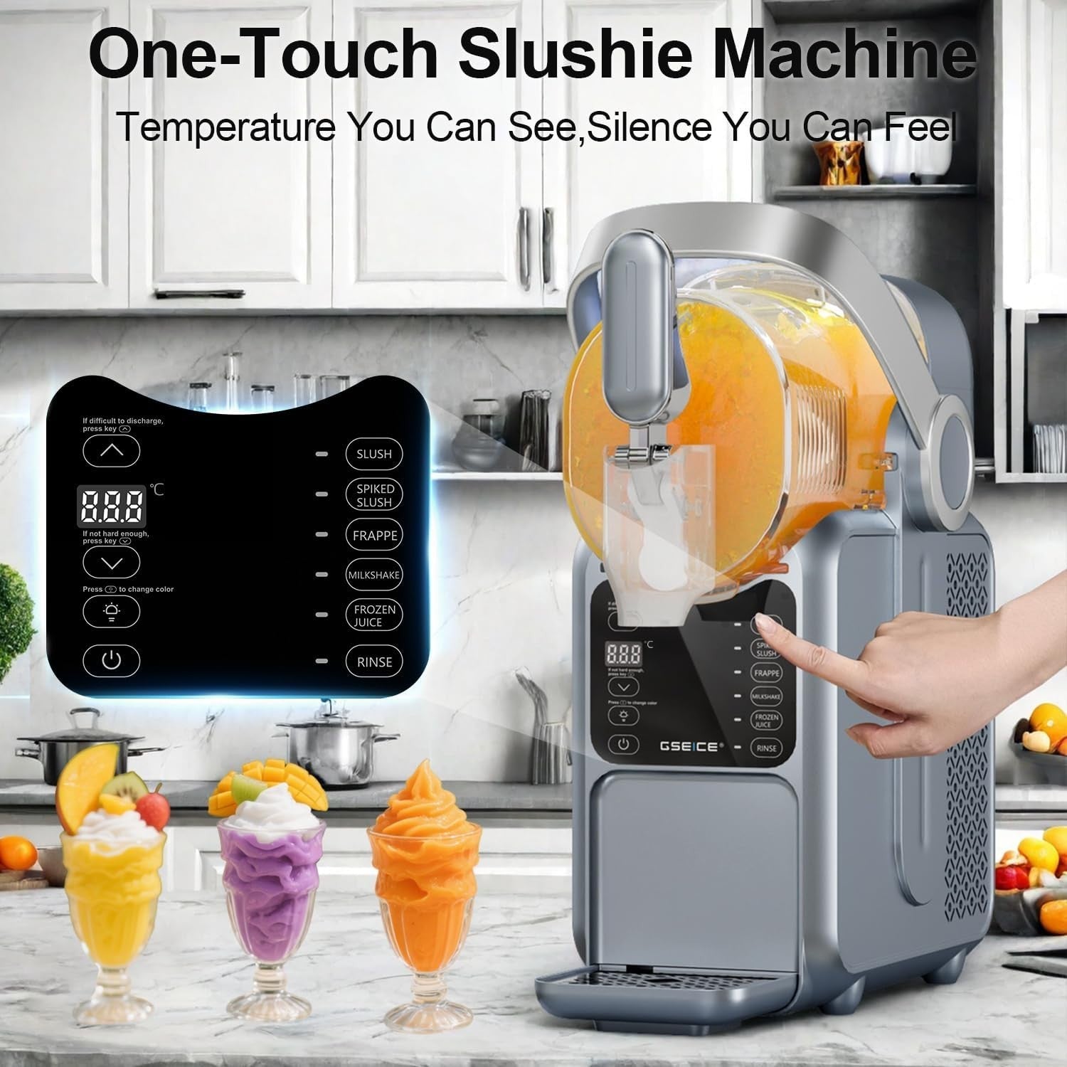 No Ice Slushie Maker 3L Frozen Drink Machine with Temperature Display