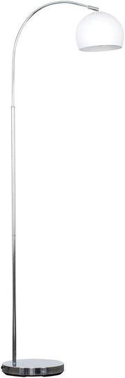 Modern Arc Floor Lamp Chrome  White Curved Standing Light LED Bulb Foot Switch