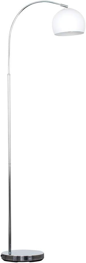 Modern Arc Floor Lamp Chrome  White Curved Standing Light LED Bulb Foot Switch