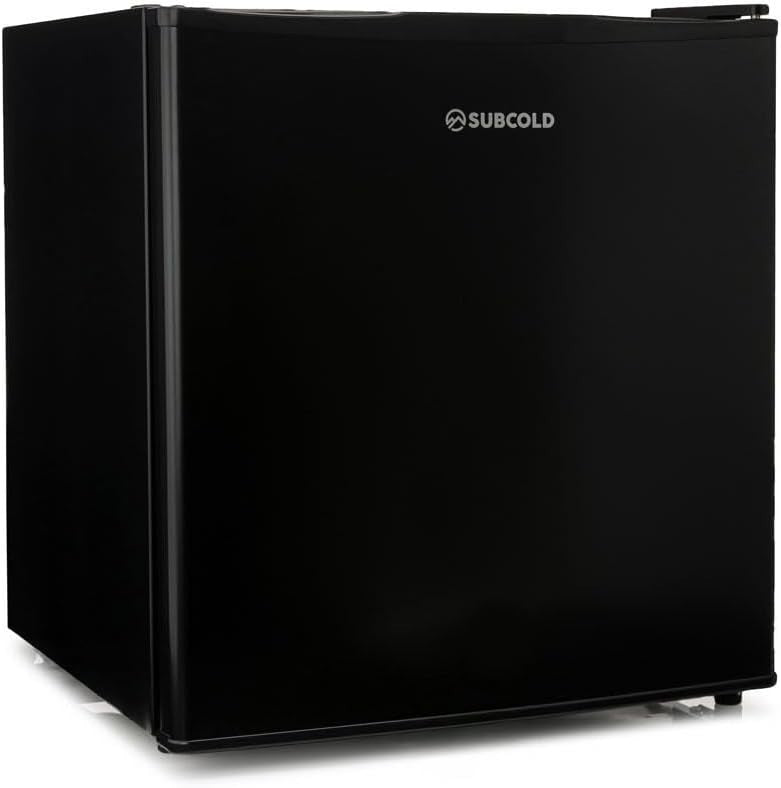 45L Mini Fridge Beer & Drink Cooler LED Solid Door Compact Black