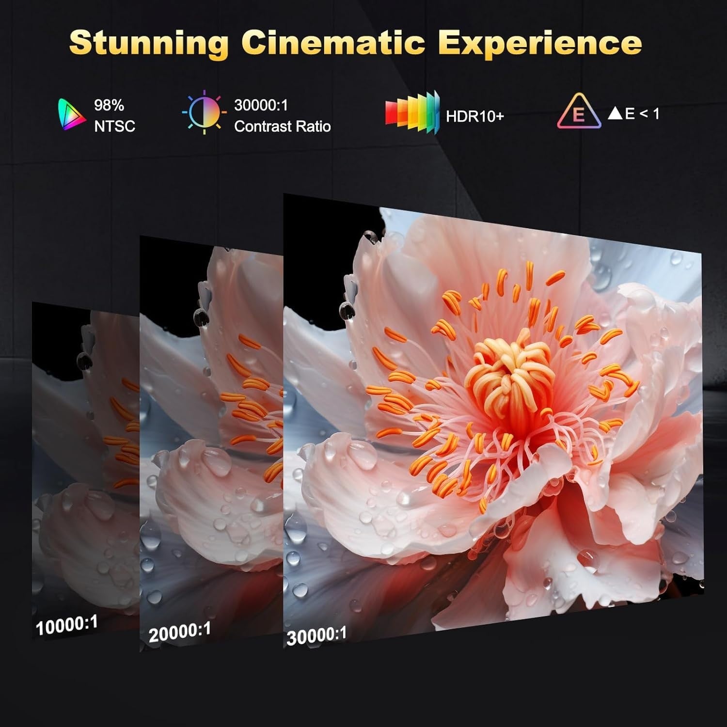 1500 Brightness Smart Projector 1080p 4K Support Auto Focus Electric Bracket