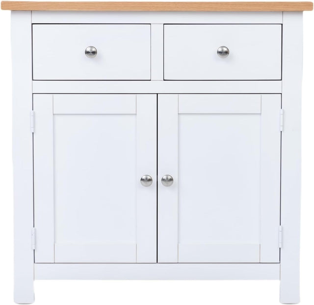 Small Solid  White Oak Sideboard Cabinet 2 Door 2 Drawer Hallway Storage Unit