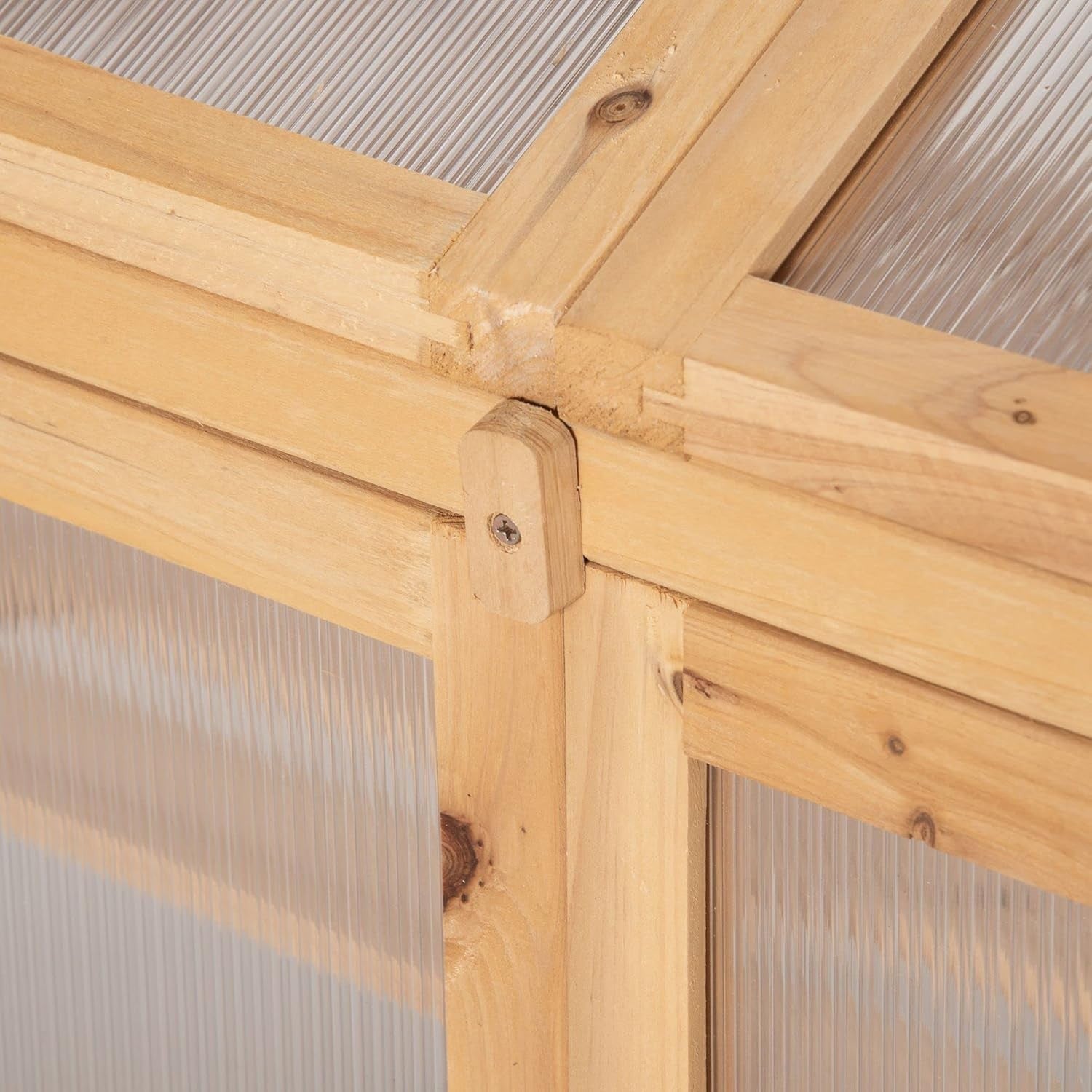Wooden Cold Frame Greenhouse Double Door Polycarbonate Top Cover 120cm