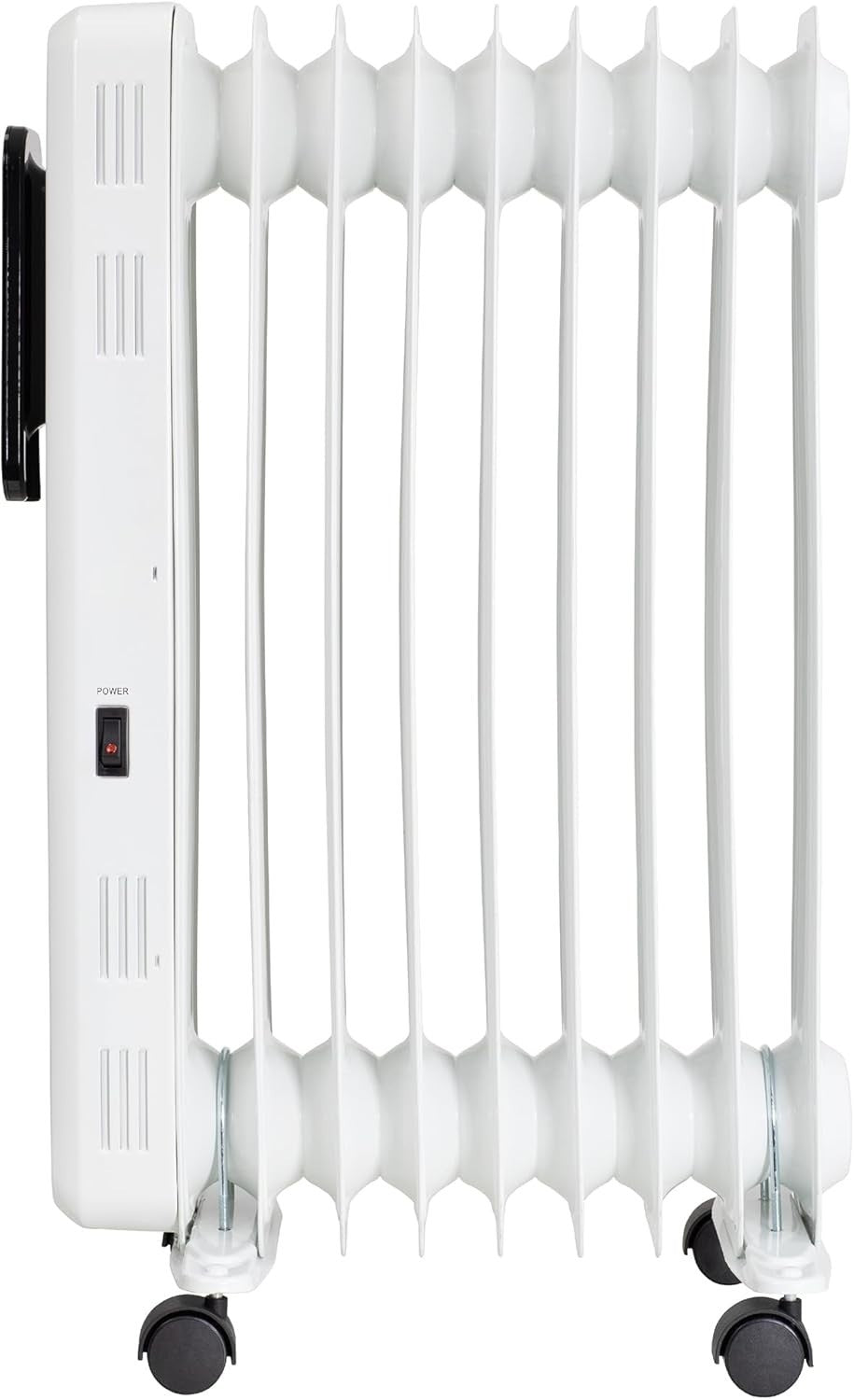 2000W White Oil Filled Radiator 9 Fin Digital Remote Timer Heater