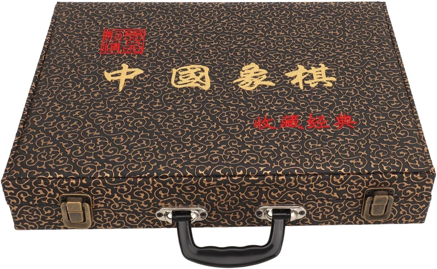 Luxury Xiangqi Chinese Chess Set Aluminum Pieces Travel Case