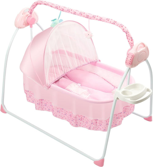 Electric Baby Crib Bassinet 5 Speed Auto Rocking Cot with Music & Bluetooth