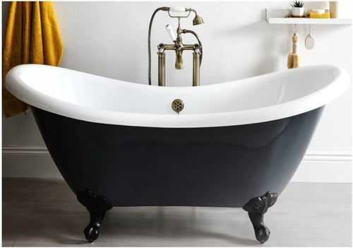 Hest Stone Grey 1750x730mm Double Ended Freestanding Slipper Bath 18mm Acrylic