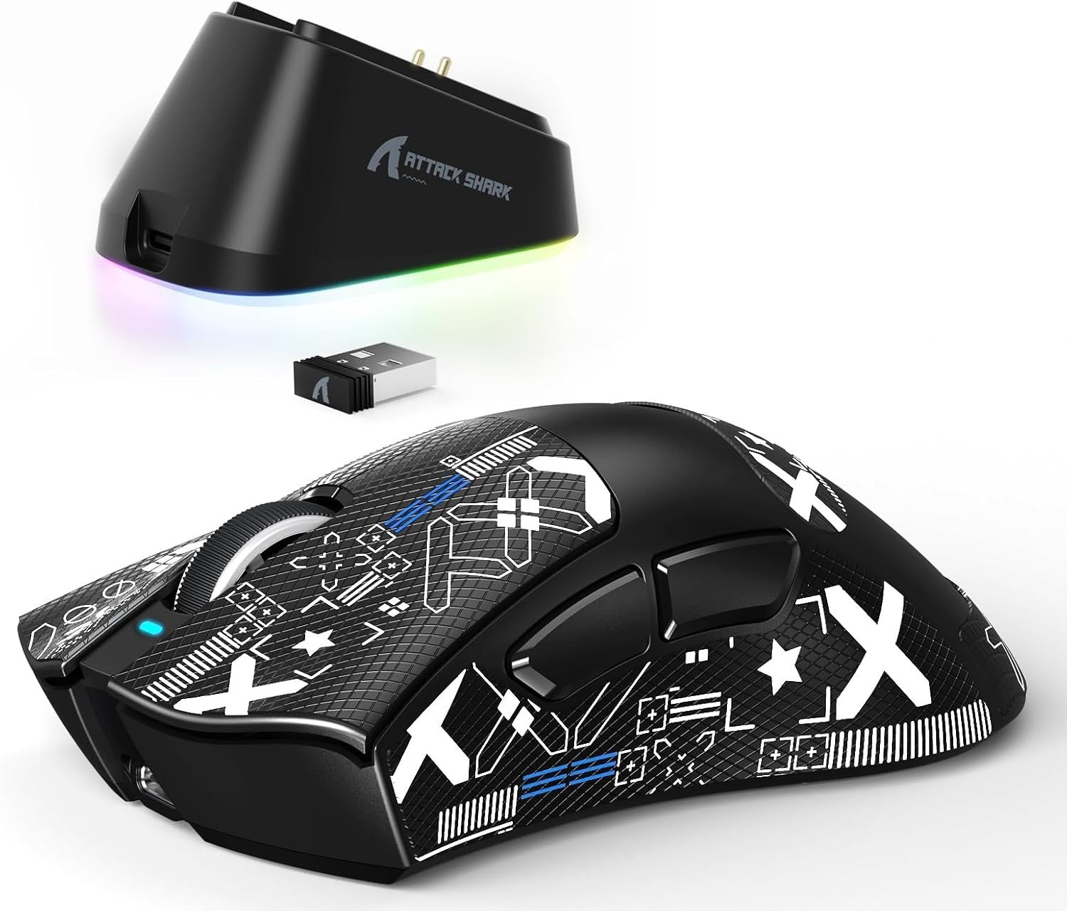 Wireless Gaming Mouse 25000 DPI Ultra-Light 65g RGB Dock 2.4G