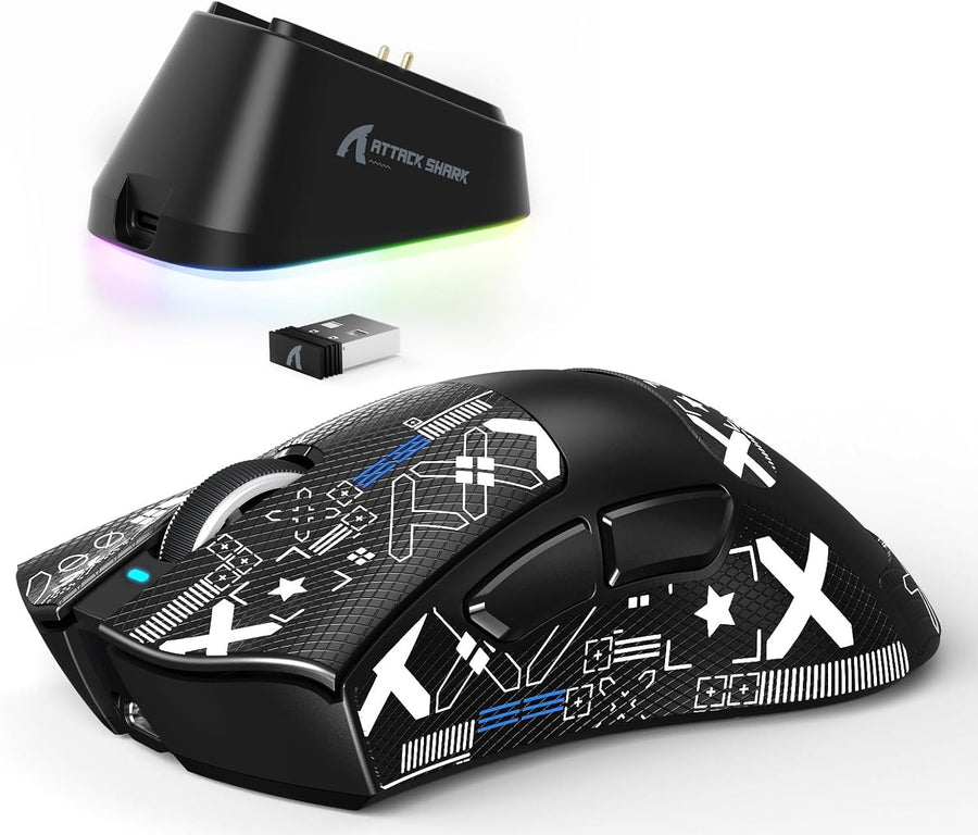 Wireless Gaming Mouse 25000 DPI Ultra-Light 65g RGB Dock 2.4G