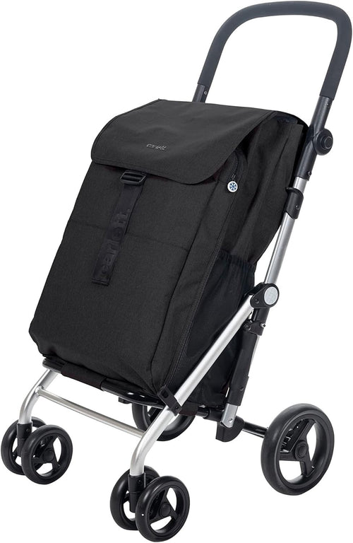 Foldable Shopping Cart Trolley 64L Large Capacity Thermal Bag 32kg Black