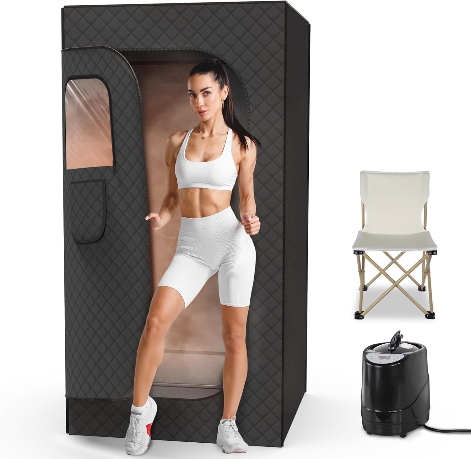 Full Size Portable Steam Sauna Box Home Spa 3L Fast Heat Detox Tent Relax Chair