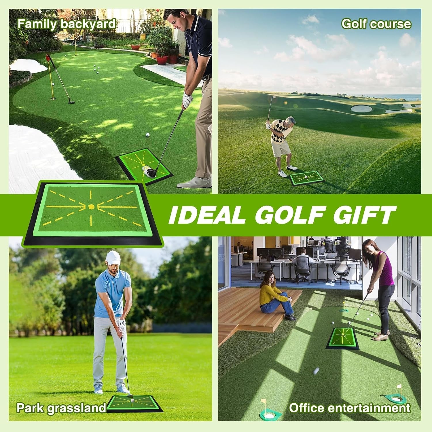Golf Training Mat Swing Path Feedback Rubber Backing 45x30cm