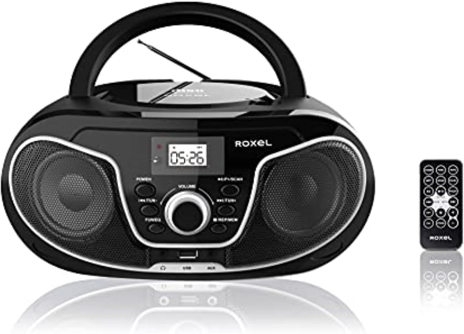 Portable Boombox CD Player Bluetooth FM Radio USB AUX Remote 8W