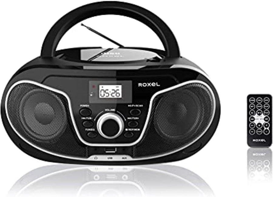Portable Boombox CD Player Bluetooth FM Radio USB AUX Remote 8W
